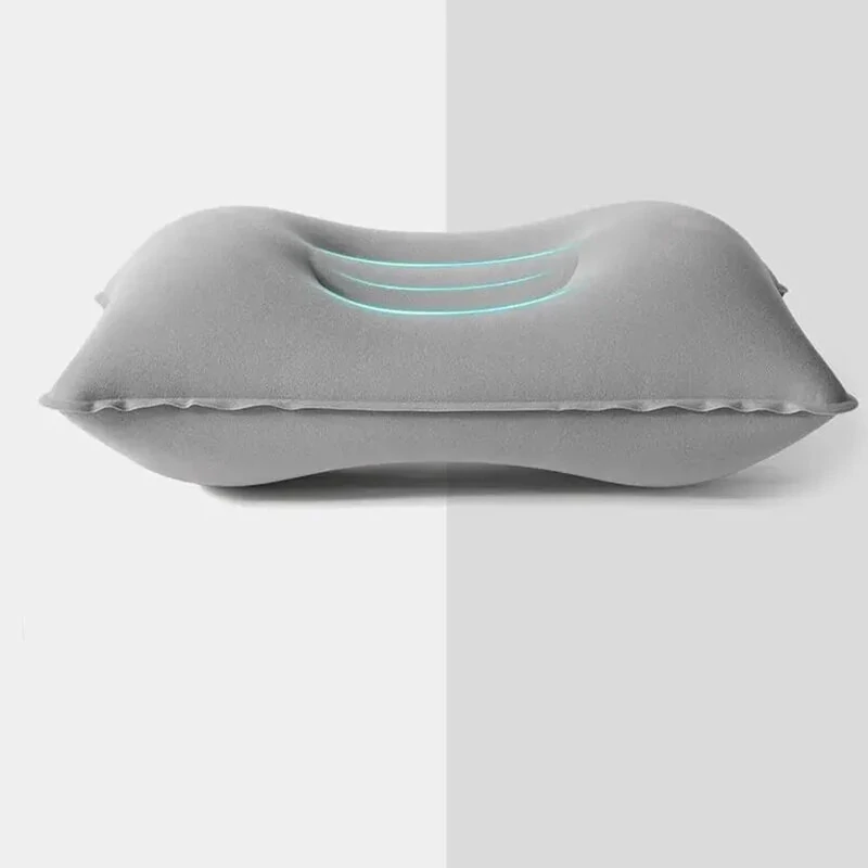 (image for) Portable Folding Inflatable Air Cushion Outdoor Travel Sleeping Camping PVC Neck Stretcher Backrest Airplane Comfortable Pillow